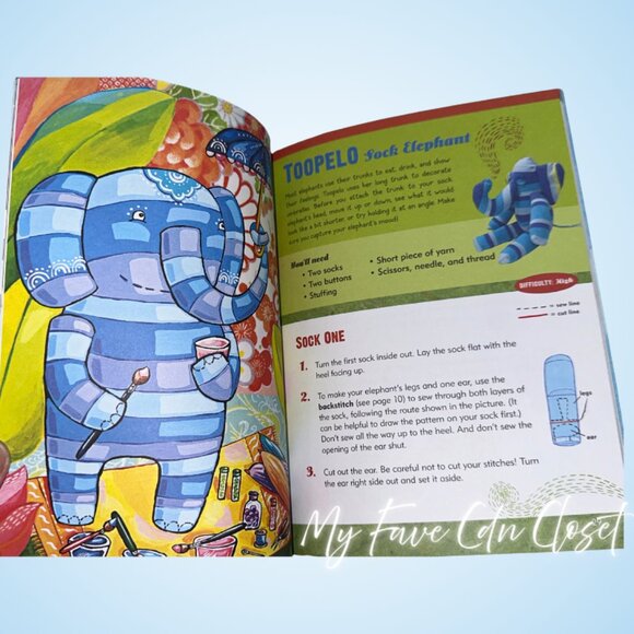 ***NEW***How to Make a Sock Monkey Book (9 animal designs) + 14 prs of Socks - Picture 7 of 10